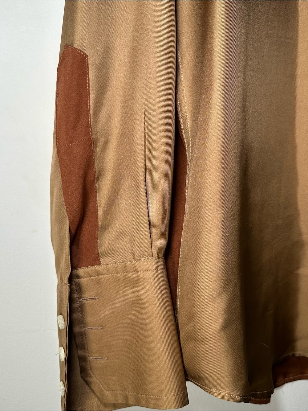 Dsquared2 Satin Feel Colorblock Button Front Shirt Men’s Size 50 Italy Bronze - Picture 11 of 16